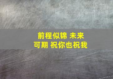 前程似锦 未来可期 祝你也祝我